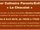Dimanche 8 Avril de 14h30 à 17h30 : Atelier Culinaire Parents/Enfants  « Le Chocolat »