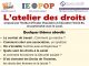 Samedi 24 octobre de 15h à 17h, premier atelier des droits au Local