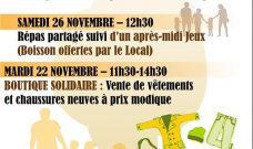 Semaine du 18 au 26 novembre 2022 au P’Tit Local – Forum Rivaud : Réunion Habitants, repas partagé et après-midi jeux, Boutique solidaire