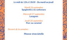 Espace Bar : restauration et snack du mardi 26 au jeudi 28 septembre 2023 Espace Bar : restauration et snack du mardi 26 au jeudi 28 septembre 2023