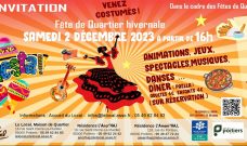 Samedi 2 décembre 2023 à partir de16h : Fête de Quartier – ¡Fiesta! Samedi 2 décembre 2023 à partir de16h : Fête de Quartier – ¡Fiesta!