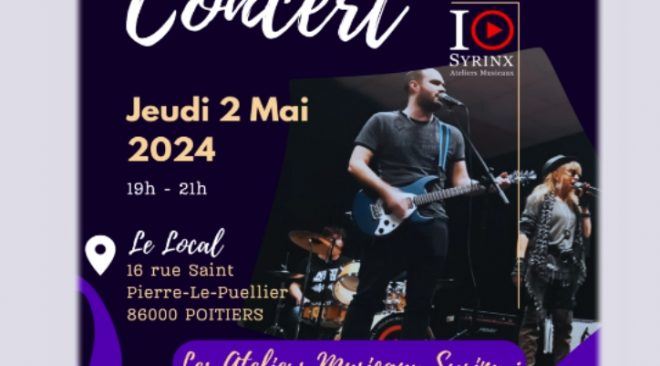 Jeudi 2 mai 2024 – 19h : Concert des ateliers Syrinx
