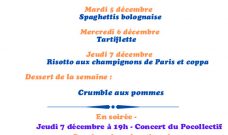 Espace Bar : restauration et snack du mardi 5 au jeudi 7 décembre 2023 Espace Bar : restauration et snack du mardi 5 au jeudi 7 décembre 2023